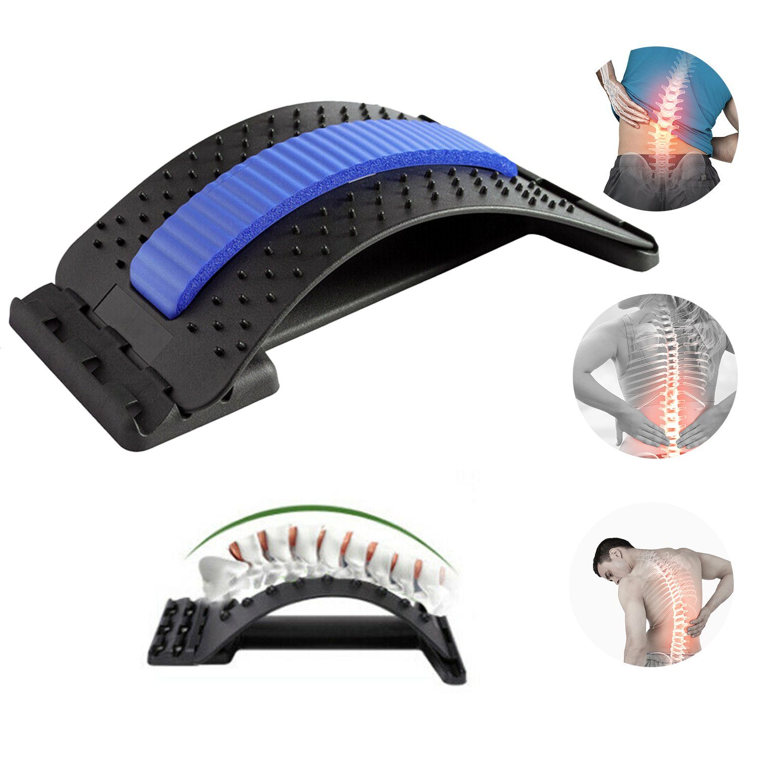 TolleTour Rückentrainer Rückenstrecker Massagegerät Rückenmassage Rückentrainer Lordosenstütze, (1-tlg), Einstellbar/Bogenstützende Design