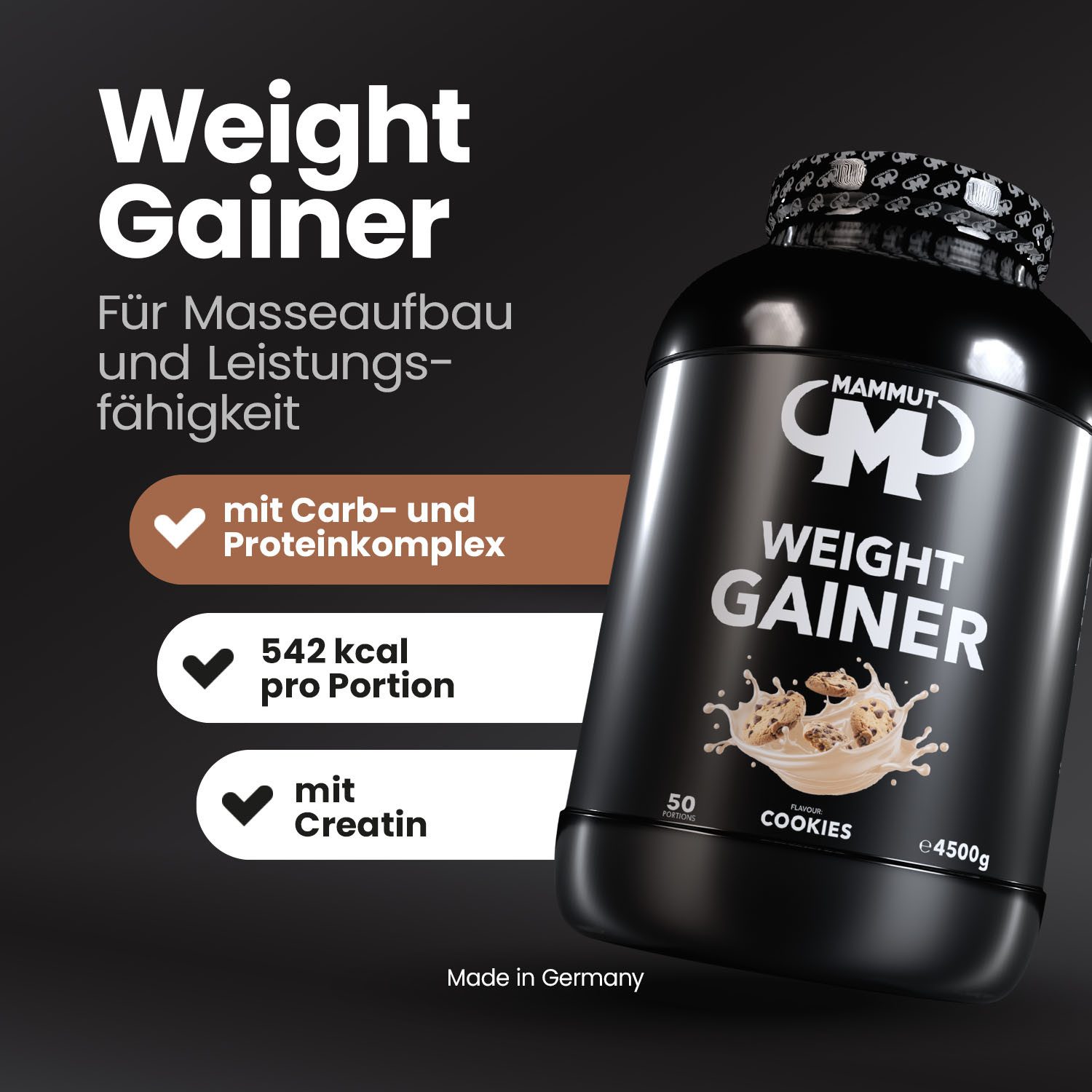 Mammut Nutrition 4,5 kg Weight Gainer Bundle Pulver, 4500 g