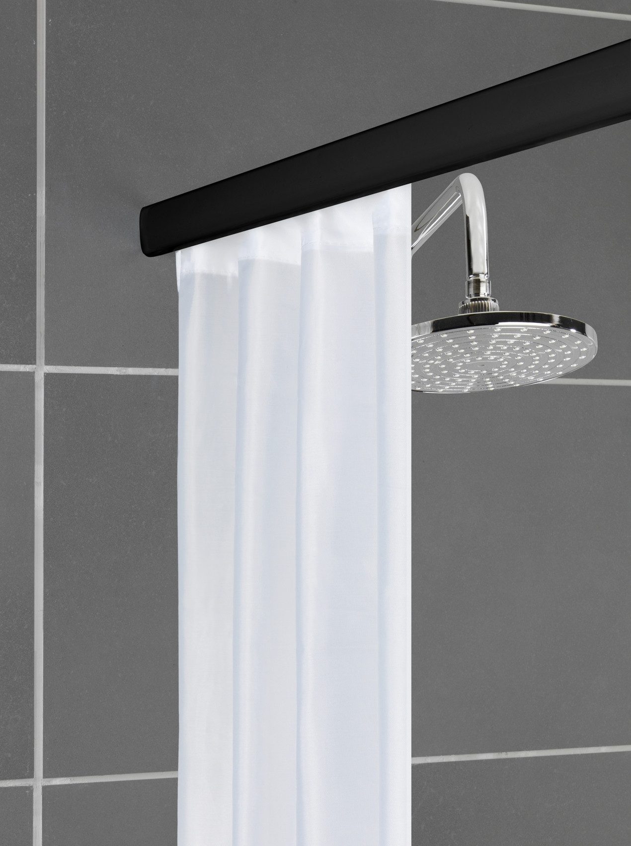 SCHÖNER WOHNEN-Kollektion Vorhangschiene »Jete«, ausziehbar, ohne Bohren, geklemmt, Aluminium, Kunststoff, Teleskop-Duschschiene, ausziehbar