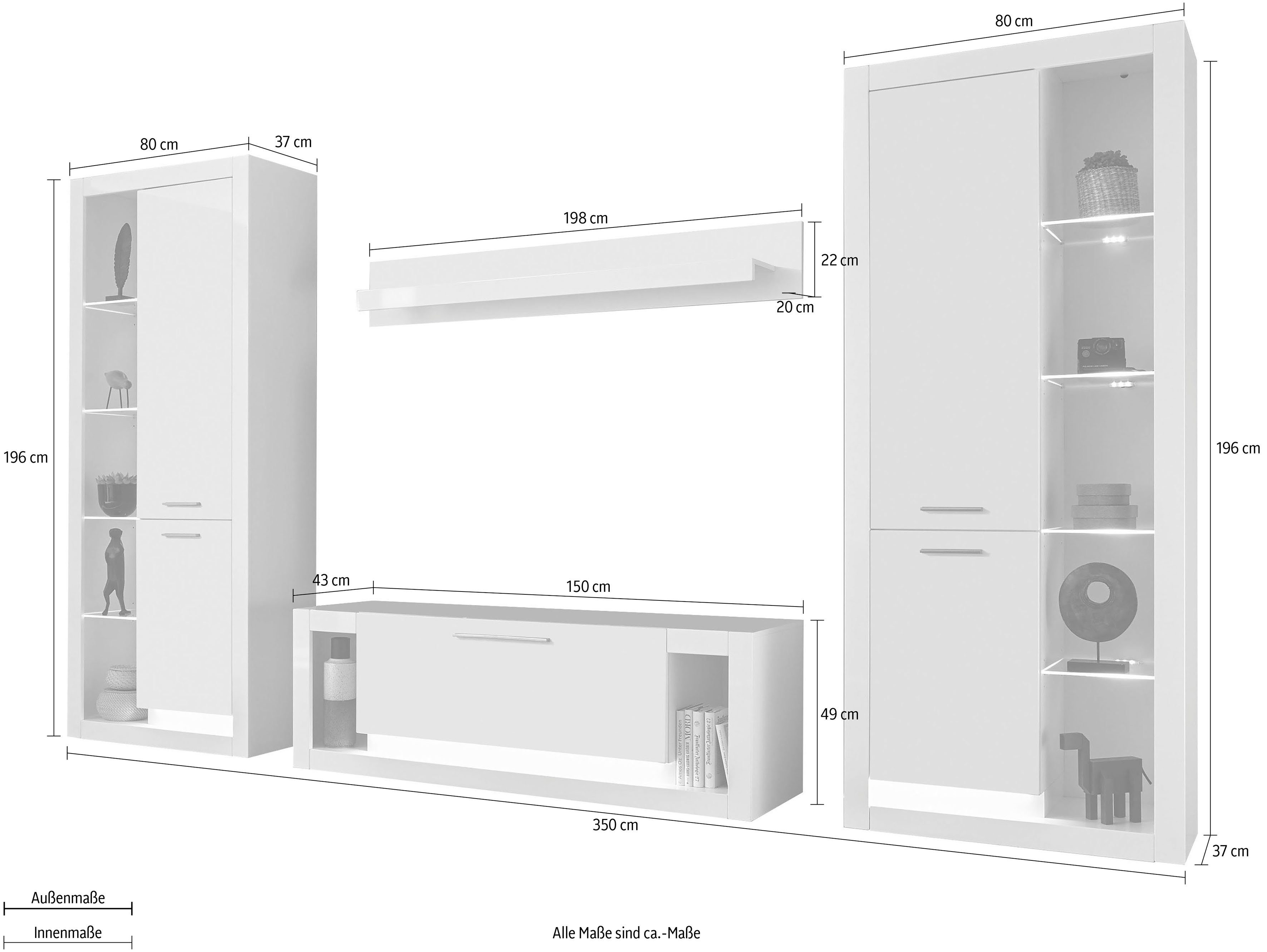 Places of Style Wohnzimmer-Set »Meran«, (4-St), im modernen Design