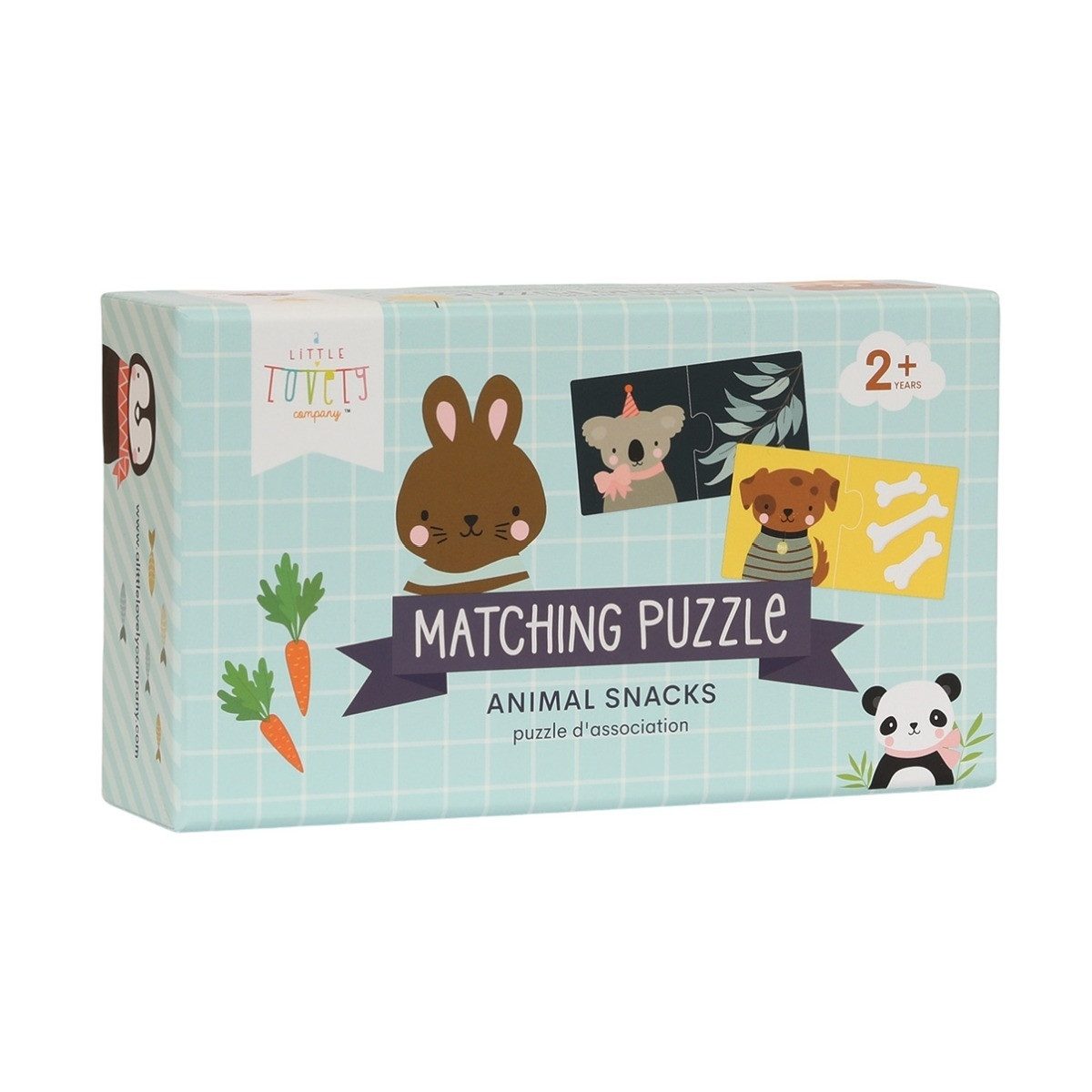 A Little Lovely Company Puzzle Matching Puzzle Tiere + Lieblingsfutter Lernspiel, 20 Puzzleteile, ab 2 Jahren