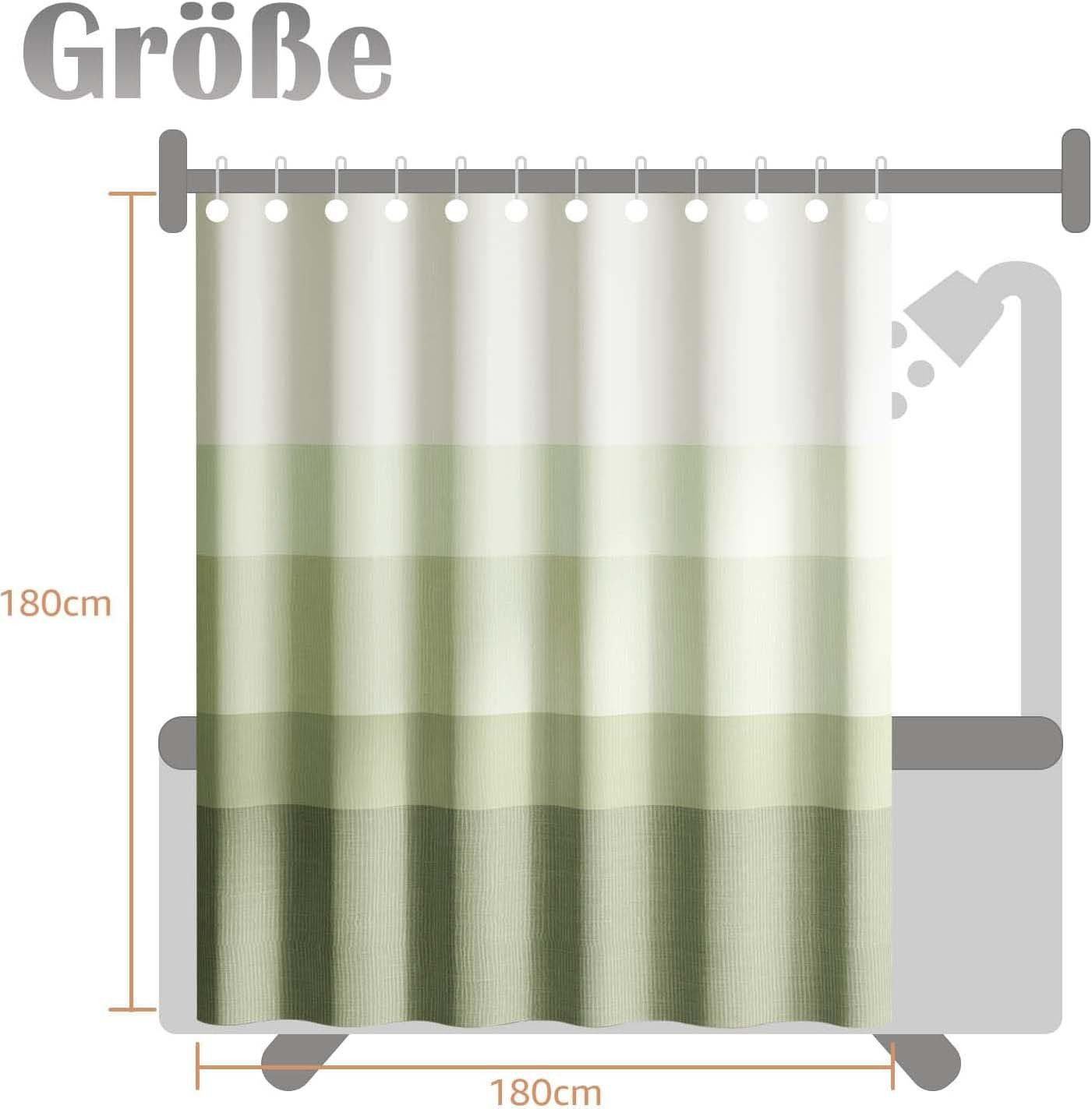 Agger Duschvorhang 180x180 cm Badewanne Waschbar Textil Shower Curtains