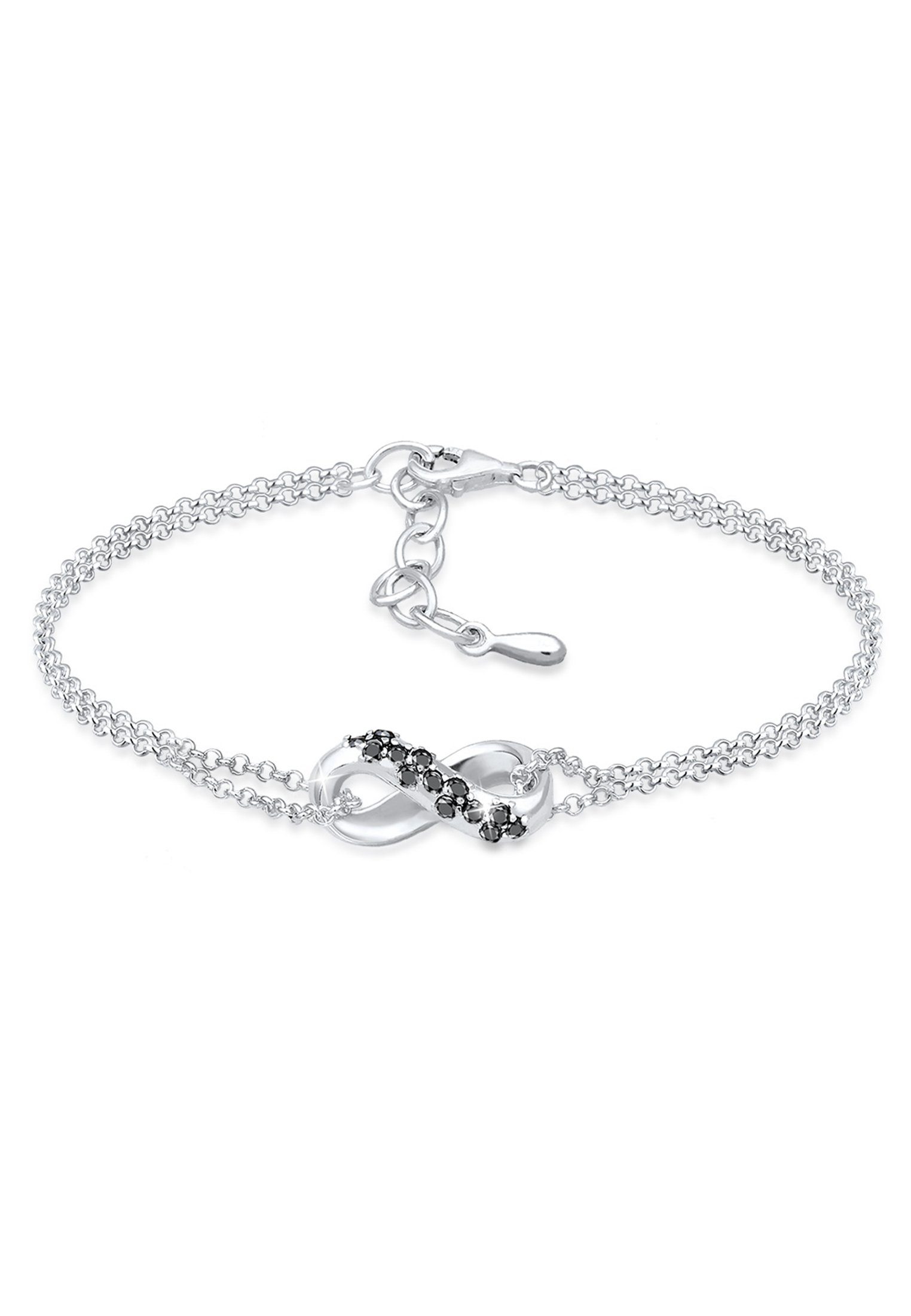 Elli DIAMONDS Armband Infinity Symbol (0,195 Noir Diamant Silber ct)925