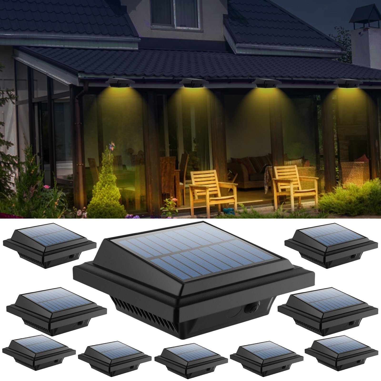 Home safety LED 10Stk.40LED Lichtsensor Solarleuchte Dachrinnenleuchte