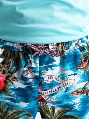 Petrol Industries Badeshorts - Badehose mit tropischem Print Floridian - Men Swimshort