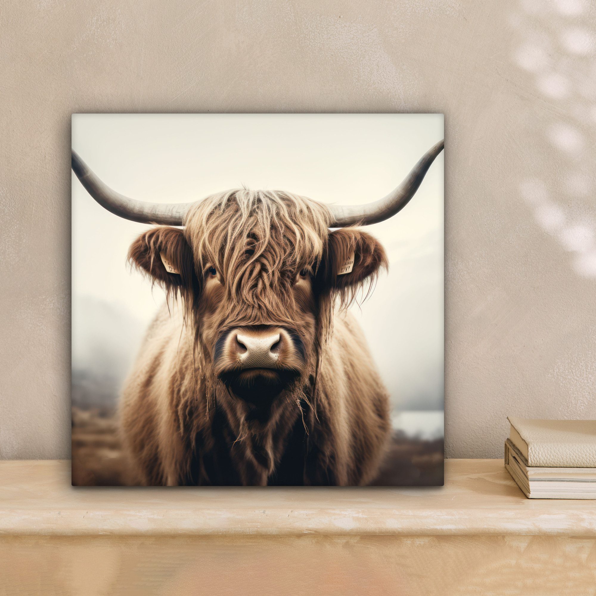 OneMillionCanvasses® Leinwandbild Schottische Highlander - Hörner - Landsch günstig online kaufen