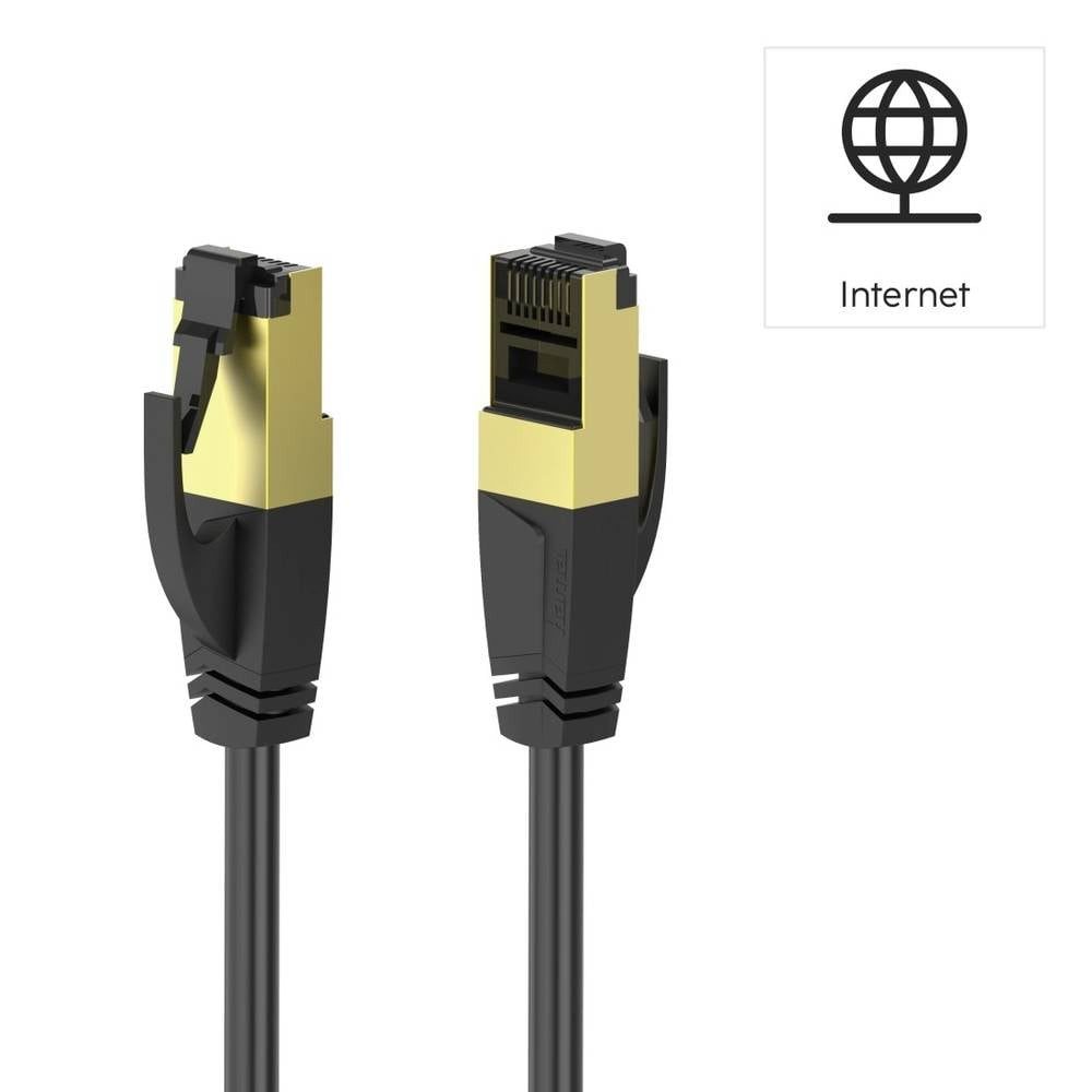 Hama Netzwerkkabel, CAT-8, 40 Gbit/s, S/FTP geschirmt 00200691 LAN-Kabel, vergoldete Steckkontakte