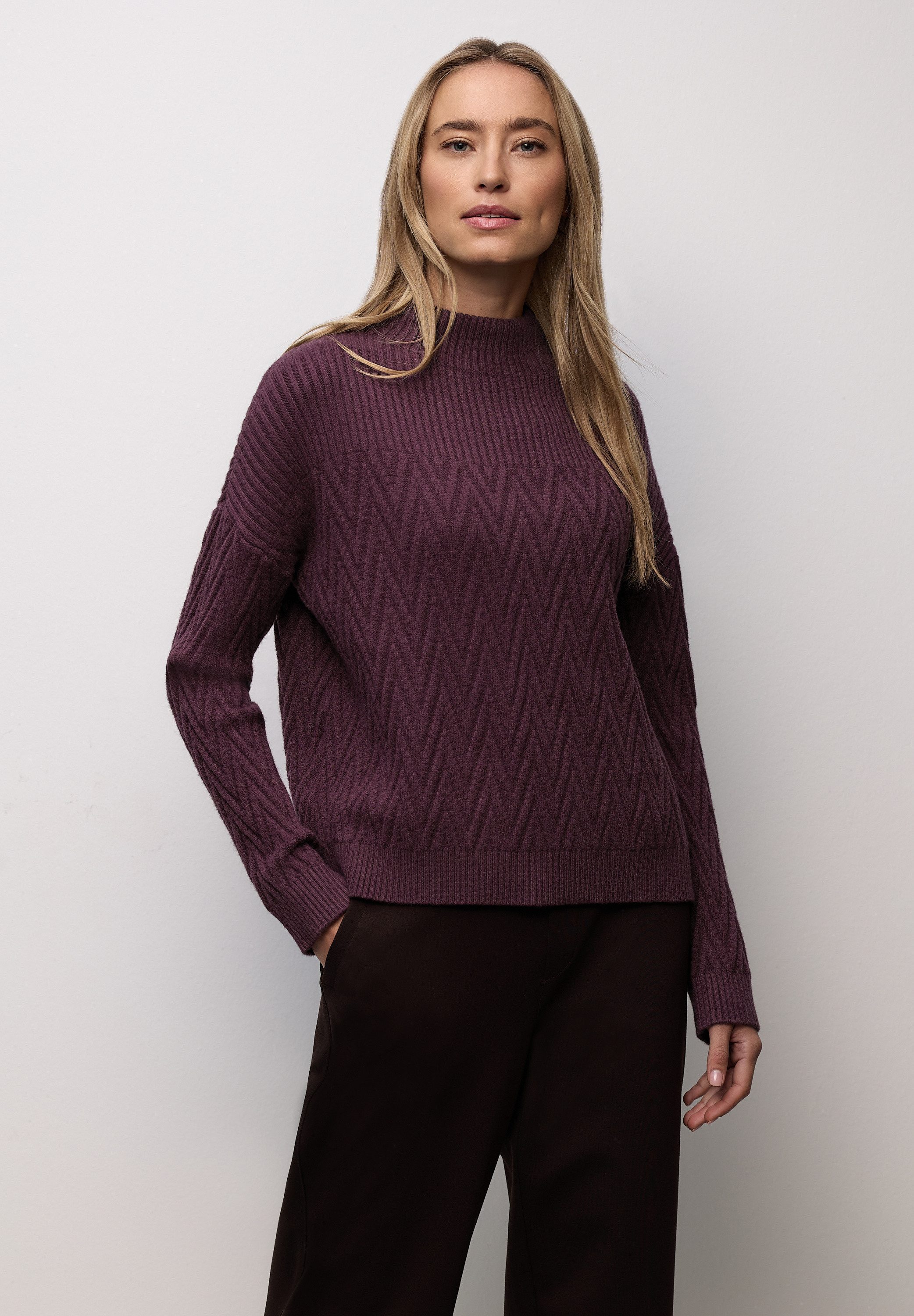 STREET ONE Strickpullover mit Materialmix