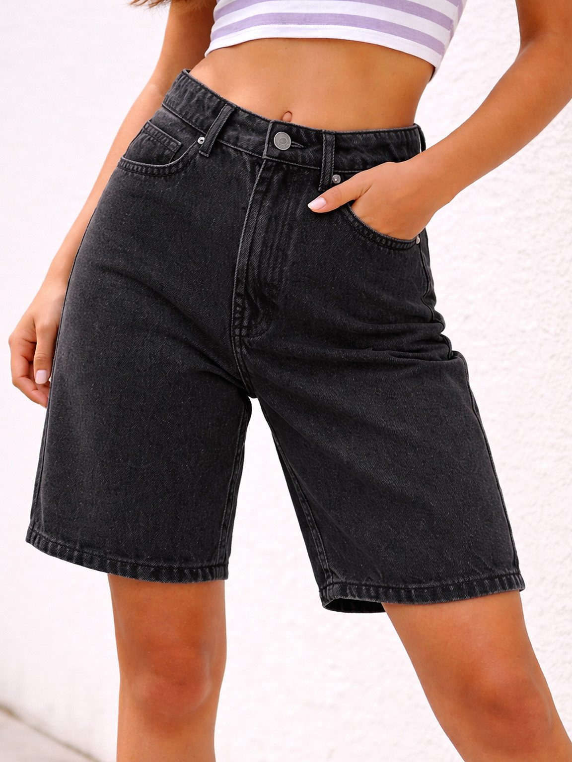 urbandreamz Shorts Damen Bermudas kurze Hose Baumwolle Chino Sommer Hose Leichte Bermuda, robuster Jeansstoff