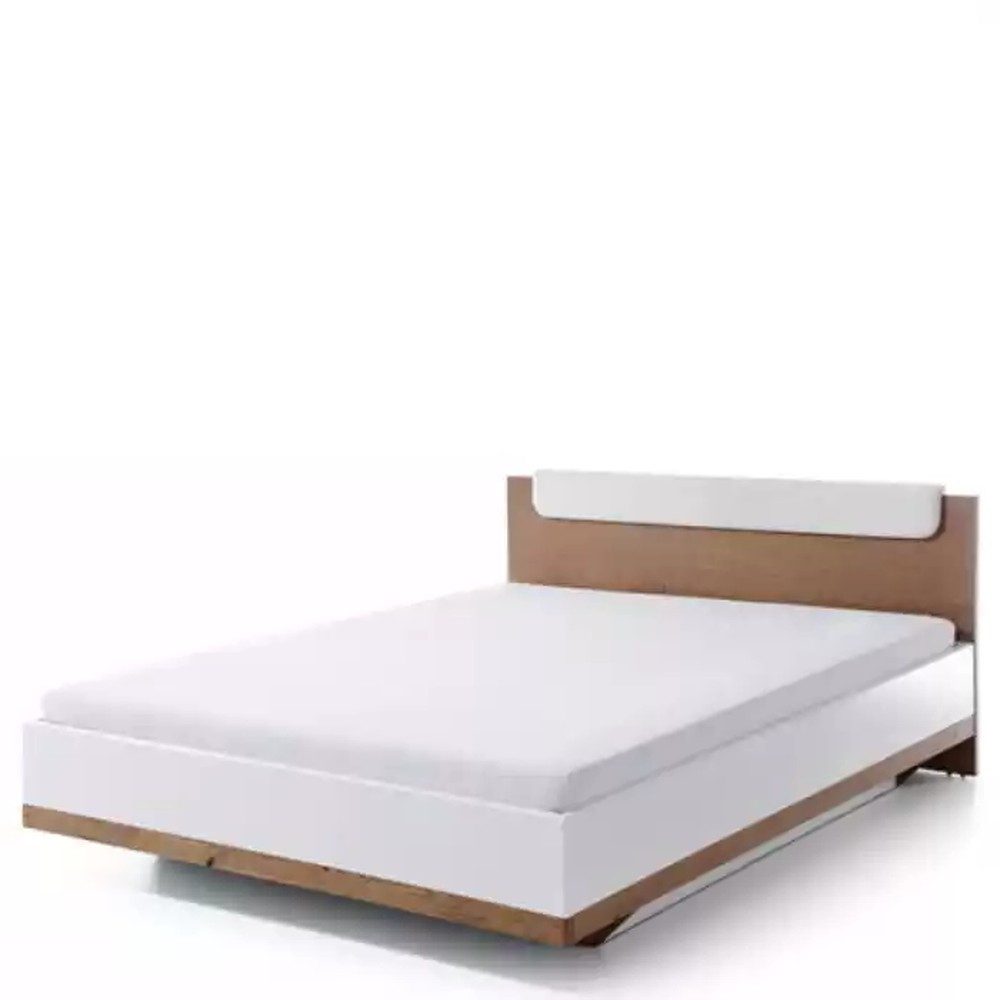 Xlmoebel Holzbett Elegantes Doppelbett in luxuriösem weißen Polsterdesign (1-tlg., Bett), Hergestellt in Europa