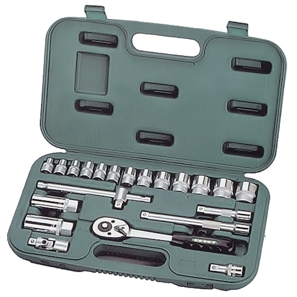 PROREGAL® Werkzeugset Werkzeug- und Steckschlüsselsatz 21 PCs Honiton, 3/8 "6-24mm