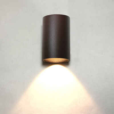 famlights LED Außen-Wandleuchte, LED Außenwandleuchte Moritz Aluminium in Braun, keine Angabe, Leuchtmittel enthalten: Ja, fest verbaut, LED, warmweiss, Aussenlampe, Aussenwandleuchte, Outdoor-Leuchte