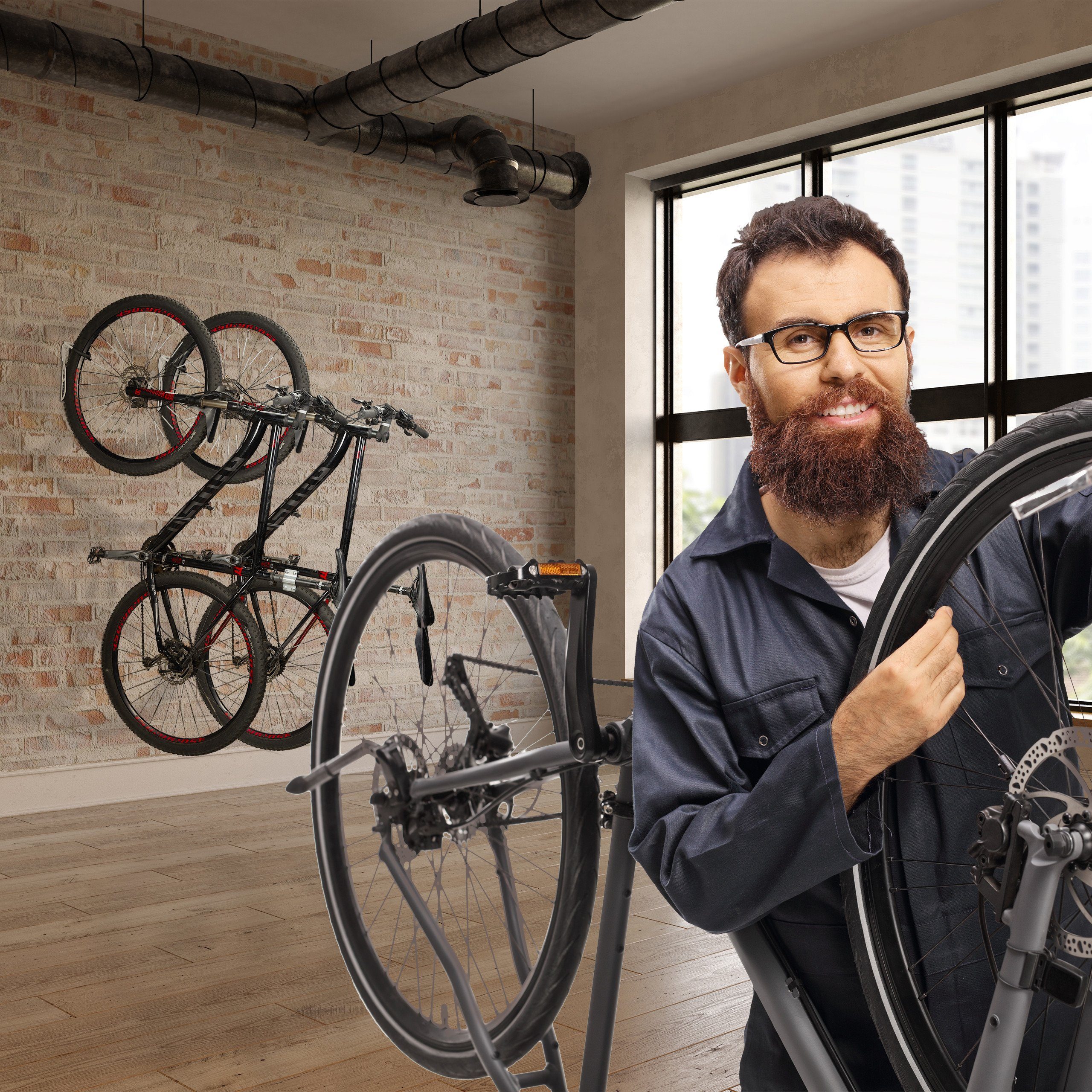 Fahrrad Wandhalterung weiß 2er Set relaxdays Fahrradwandhalterung