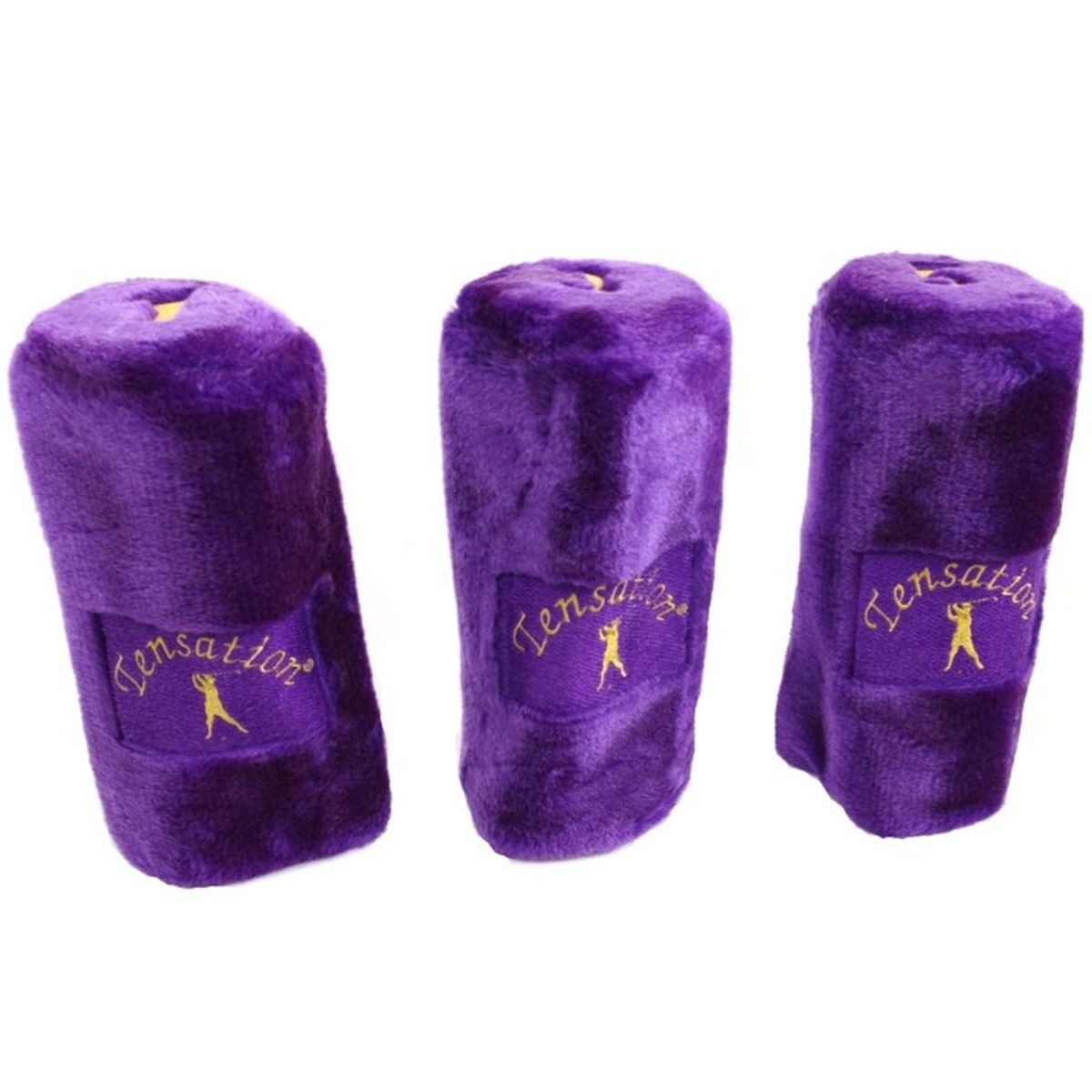 Golfschlägerhaube Headcover für Golfschläger in Violett 3er-Set Schlägerhauben 24 cm, mit Stick-Optik