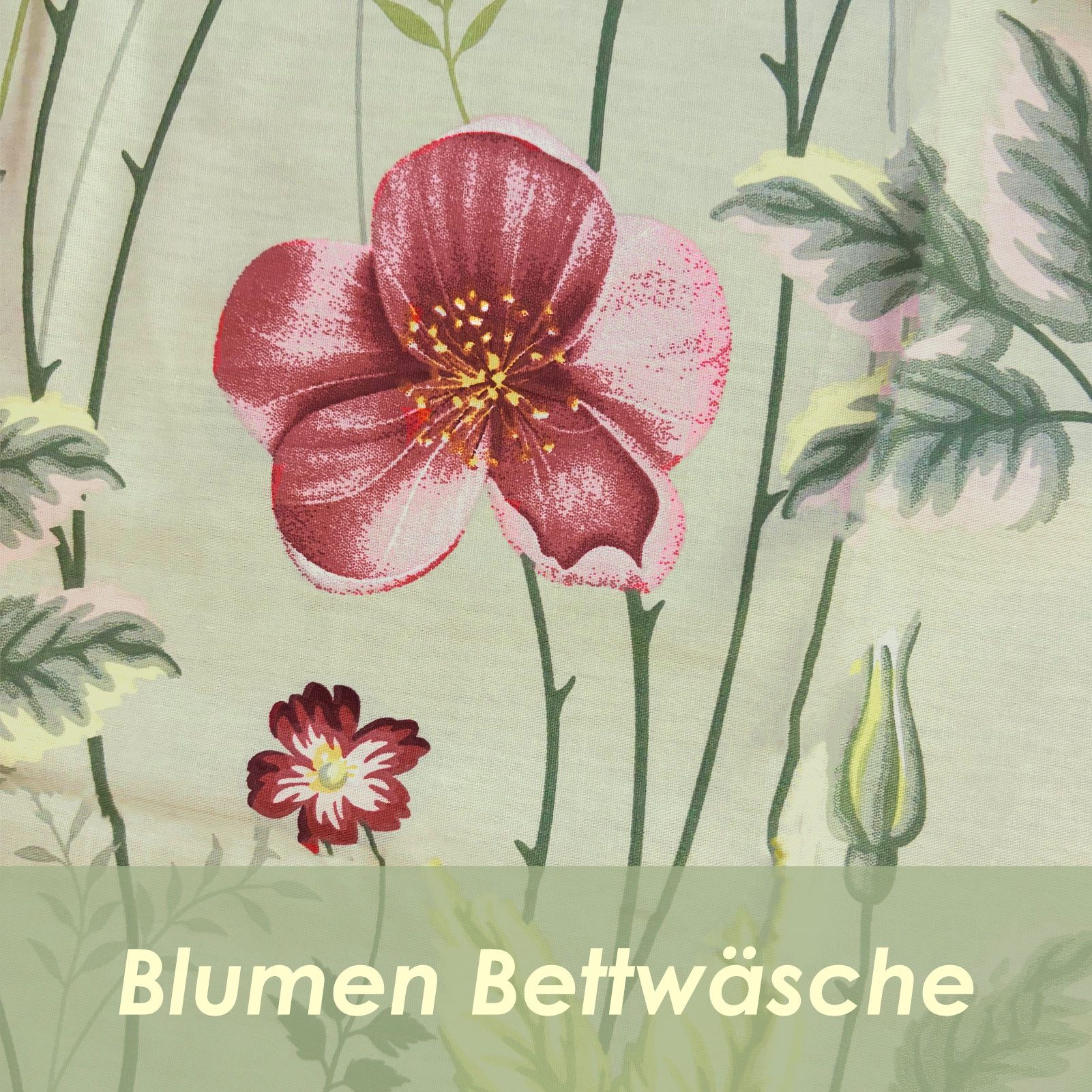 KEAYOO Bettwäsche Blumenbettwäsche 135x200cm Bettbezug 80x80cm Kissenbezug, günstig online kaufen