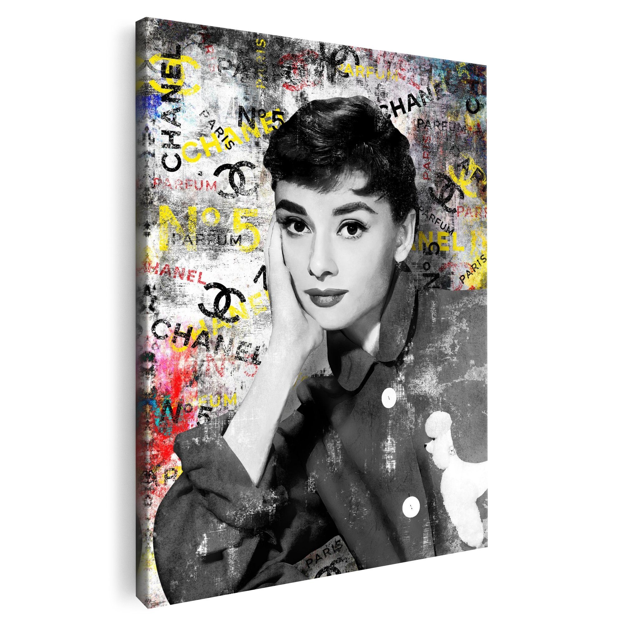 Artmazing Leinwandbild Breakfast on 5th Ave, XXL Leinwand 120x80, Poster & Kunstdrucke, Audrey Hepburn Fashion