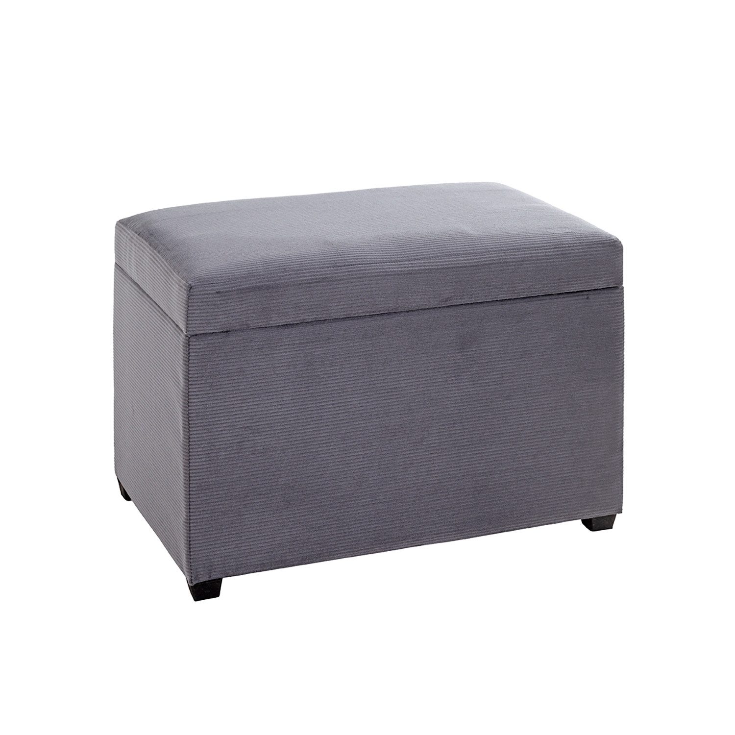 HAKU Sitztruhe CONNY Sitztruhe Grau - MDF, Textilgewebe Cord - H. 42cm x B. 58cm (1xSitztruhe, Deckelbank - Truhenbank), Banktruhe - Truhenbank - Sitzkiste - Kistenbank
