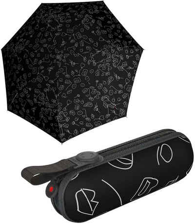 Knirps® Taschenregenschirm X1 mini Damen-Schirm Speak im Etui, mit Befestigungsmöglichkeit durch die Schlaufe