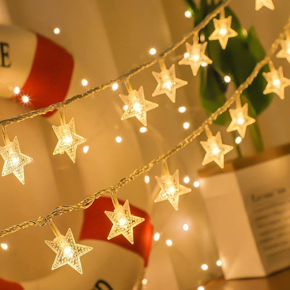 Sternenlichter, 4,5m, DAYUT Weihnachtsdekoration Lichterkette, LED-Lichterkette