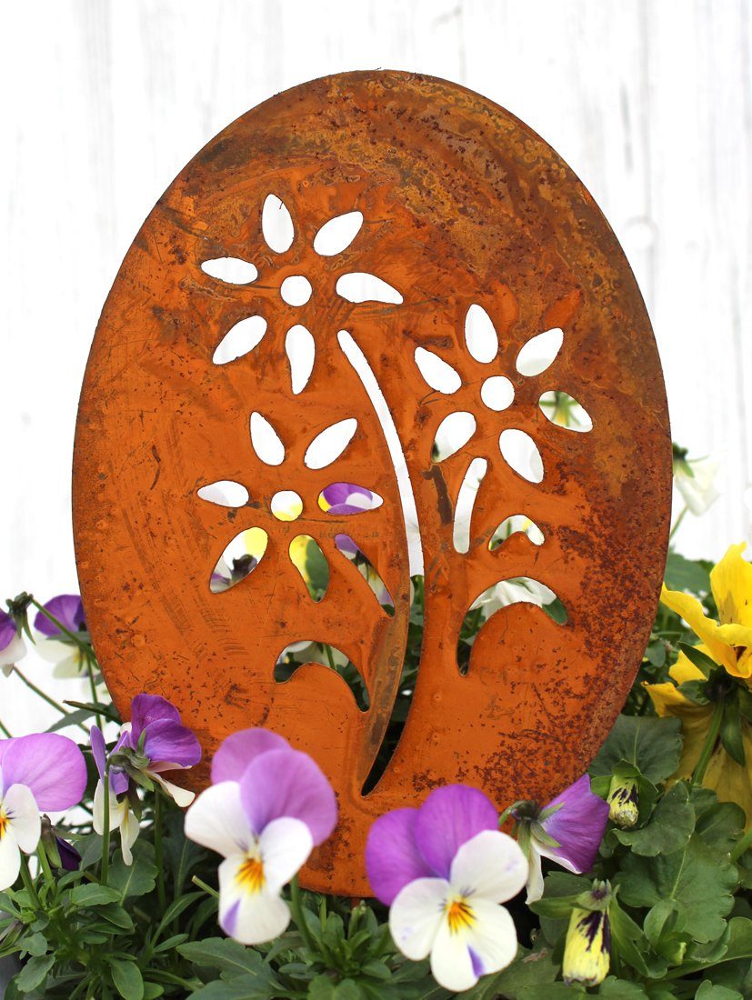 LB H&F Lilienburg Osterei Osterdeko Deko Ostern Frühling Osterei Rost Metall aussen draussen (aussenbereich Edelrost Garte ndeko Gartenstecker Frühlingsdeko groß xl Silhouette, Osterfigur Osterstecker Dekostecker Metallstecker Ei Dekoration), Geschenk Fenster kaufen 2023 Ostereier Rostei Tischdeko