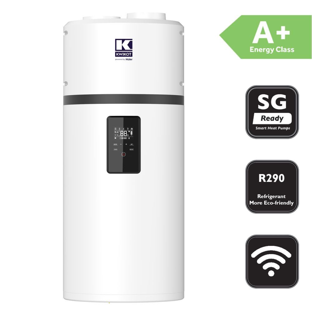 Haier Warmwasser-Wärmepumpe Kwikot by Haier Brauchwasserwärmepumpe Trinkwasser HP80M8 80 L R290, Energieklasse A+