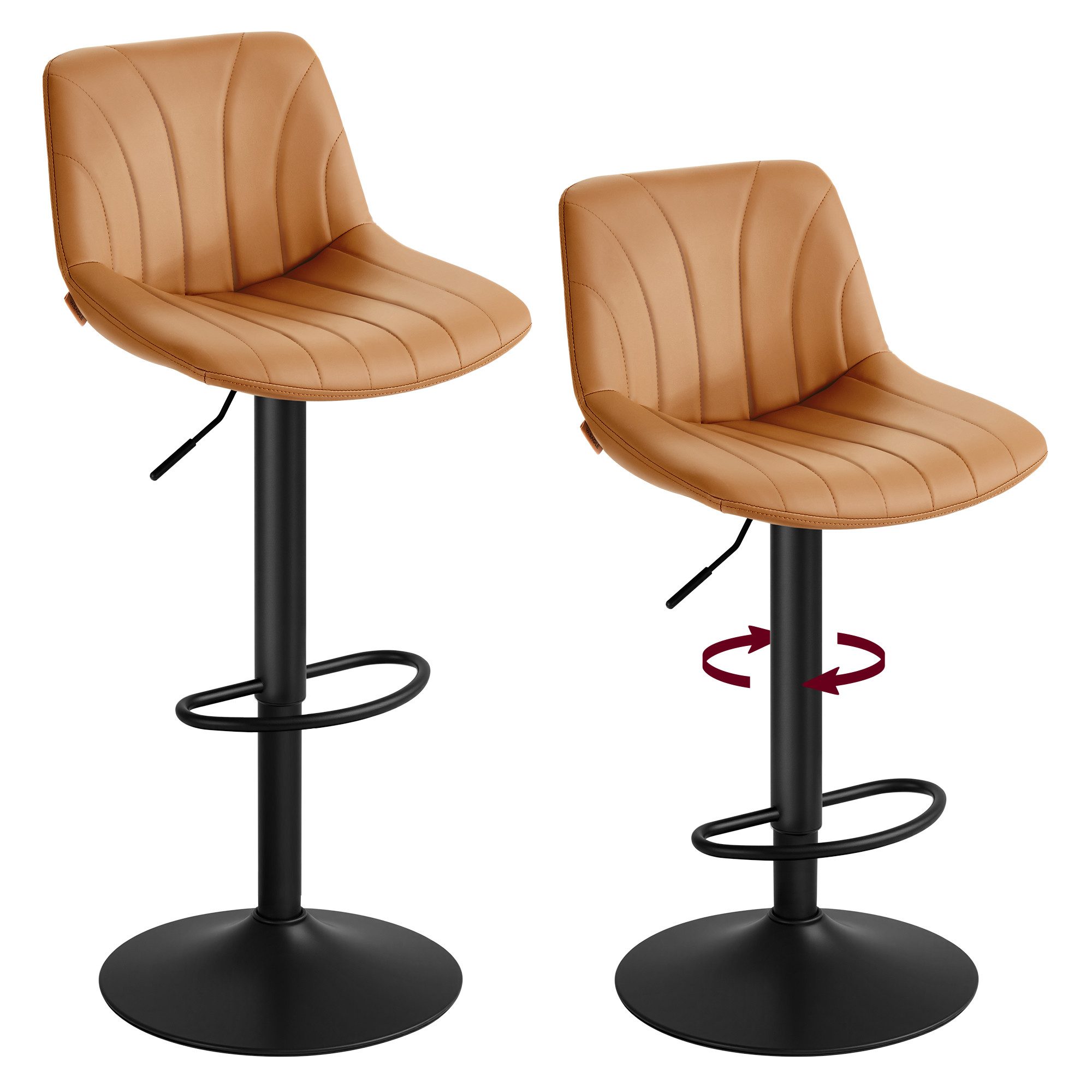 VASAGLE Barhocker Barstühle (2 St), Schminkstuhl, Stizhocker,höhenverstellb günstig online kaufen