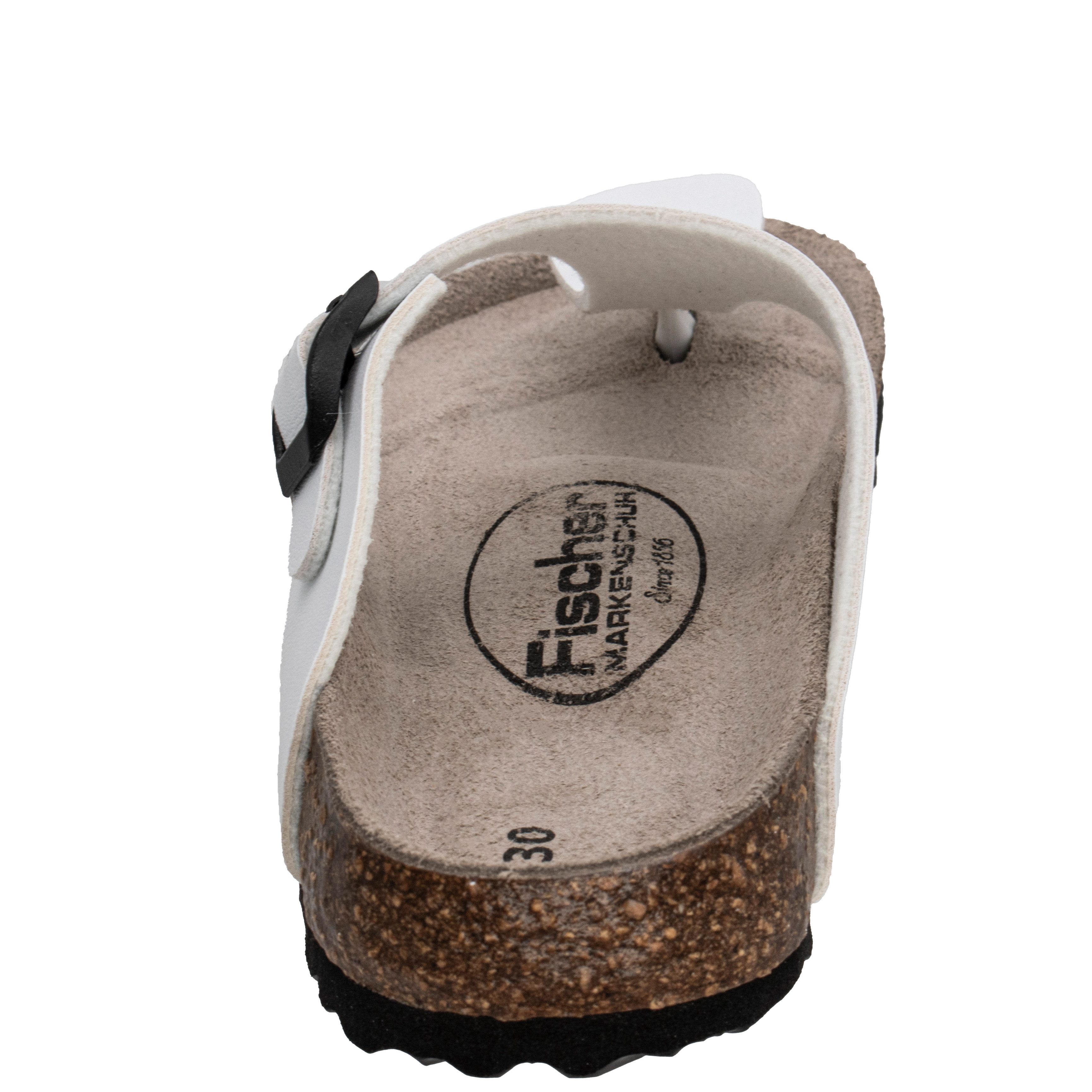 Fischer-Markenschuh Hawaii Zehentrenner aus Vegano (Lederimitat), mit Fleecefutter, Zehentrenner