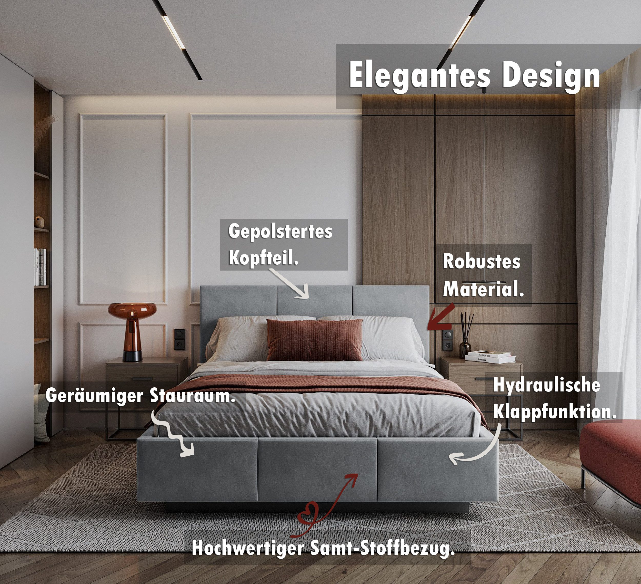FDM Polsterbett 90x200, 120x200, 140x200, 160x200, günstig online kaufen