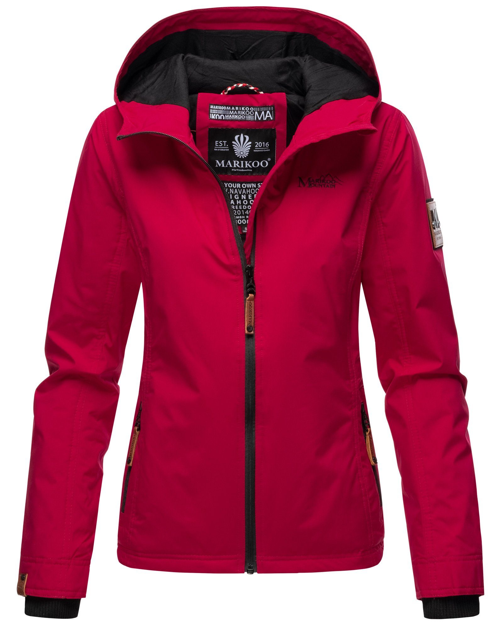 Übergangsjacke mit Brombeere Kapuze Outdoorjacke Fuchsia sportliche Marikoo