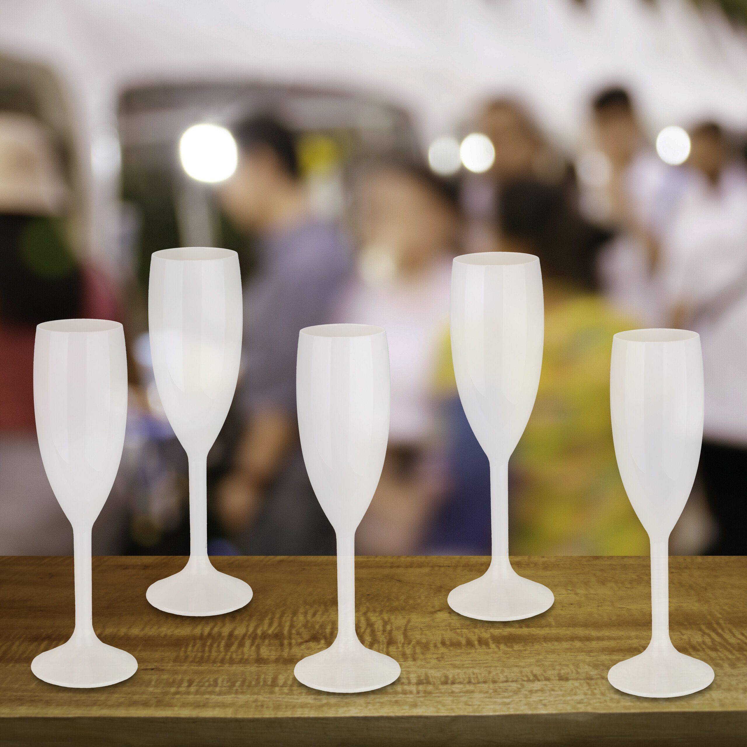 relaxdays Sektglas Sektgläser Kunststoff 6er Set, 6-tlg., Kunststoff