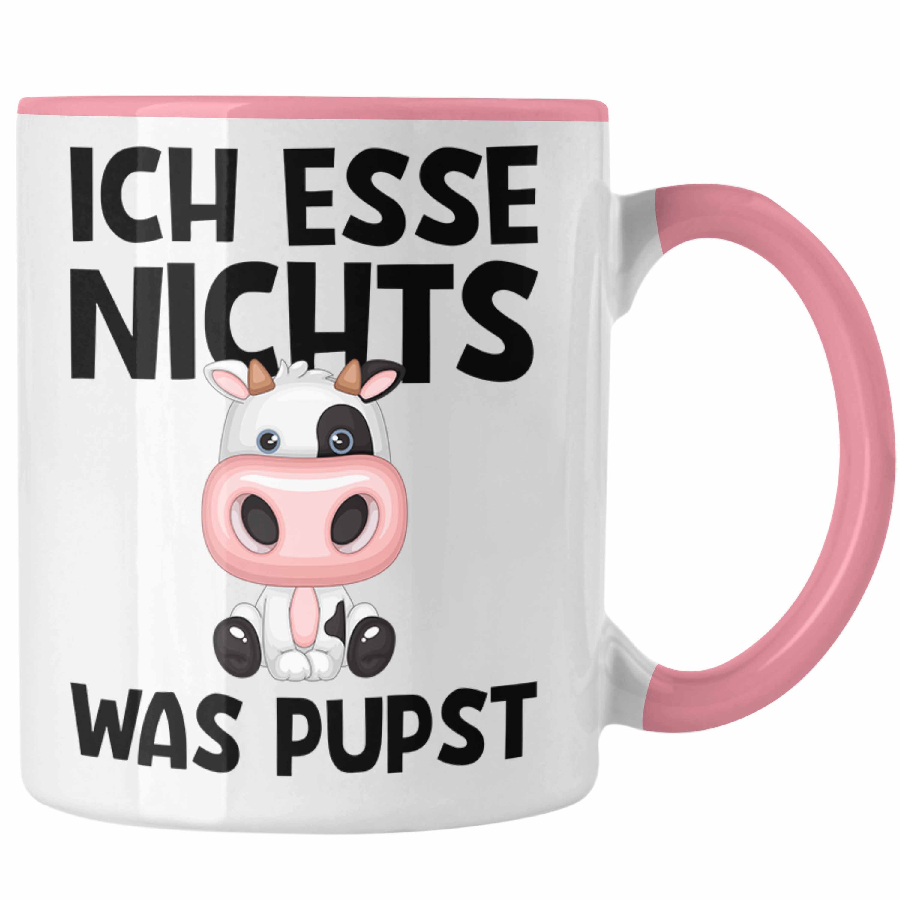 Trendation Tasse Veganer Tasse Geschenk Vegan Esse Gesc Rosa Ich Nichts Vegetarier Was Pupst