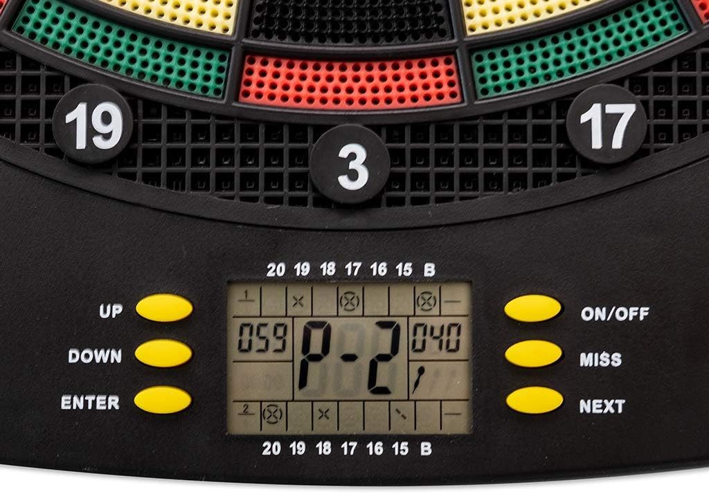 Carromco Dartscheibe SCORE-301 elektronische Dartscheibe - 4-Loch Abstand, Dart, 26 Spiele & 523 Varianten – Bild 3 von 5
