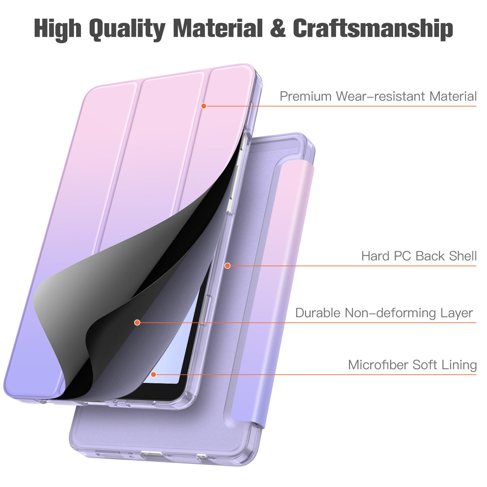 Fintie Tablet-Hülle für Samsung Galaxy Tab A11 8,7" 2025/ Tab A9 8.7 Zoll Tablet, Ultra Dünn Schutzhülle mit Transparenter Rückseite – Bild 5 von 5