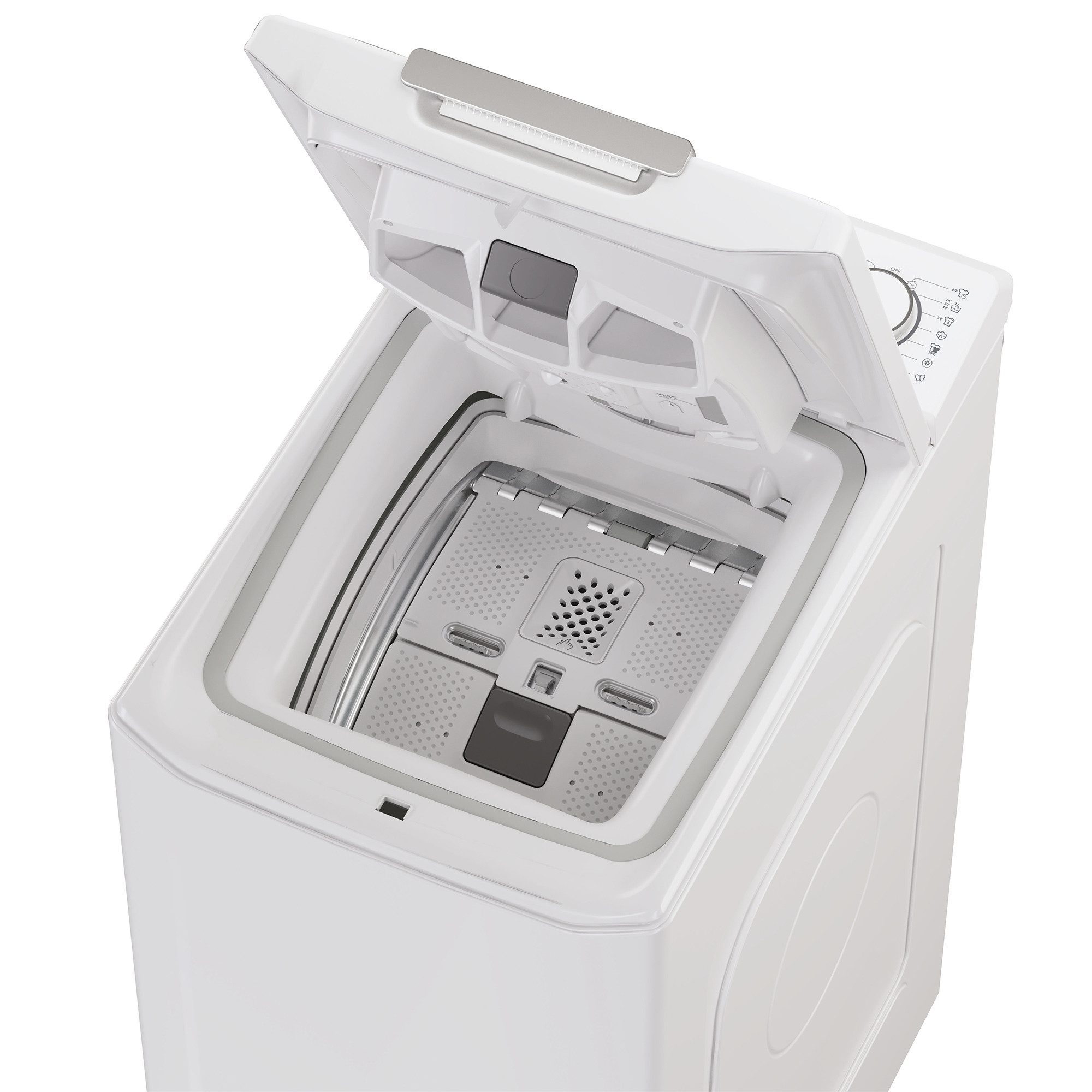 Candy Waschmaschine Toplader TCA474TM5-S, 7.0 kg, 1400 U/min, Nachlegefunktion, Gentle Touch, Wi-Fi und Bluetooth, 17 Programme