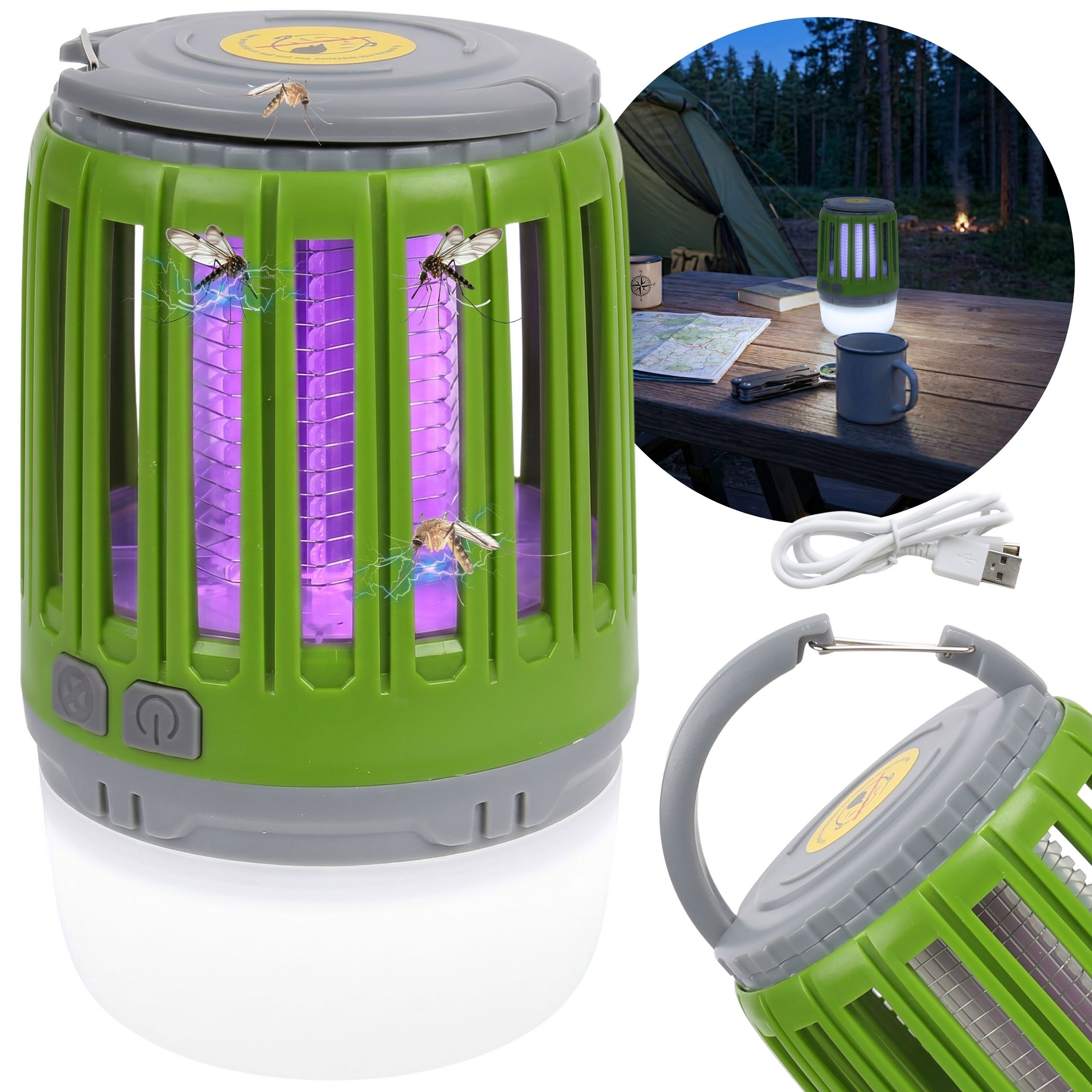 Sarcia.eu Insektenabwehrgerät LED Campinglampe mit Akku, Mückenschutzlampe 2in1, 13,3x7,3 cm