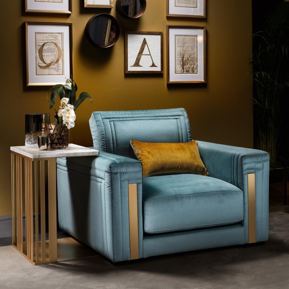 Xlmoebel Loungesessel Polsterstuhl in Blau mit modernem Design von Arredoclassic (1-St., Sessel), Hergestellt In Italy