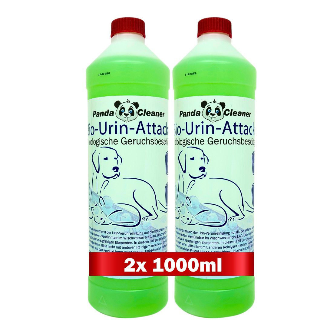 PandaCleaner Geruchsentferner Bio-Urin Attacke - Geruchsvernichter - Biologische Geruchsbeseitigung (Spar-Set, 2-St., Konzentrat-Reiniger), 2000ml