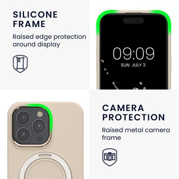 kalibri Handyhülle Silikon Hülle für Apple iPhone 15 Pro Max -, Case kompatibel mit MagSafe - Cover mit Stand Fingerhalter