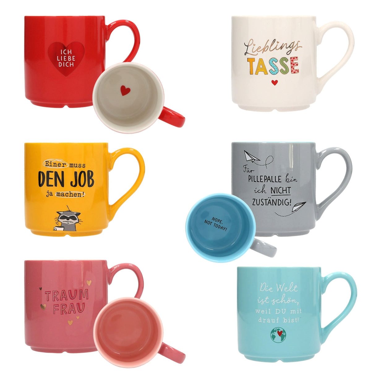 Depesche Kinder-Etui Lieblingsbecher - Porzellan Tasse mit Spruch (Zufälliges Motiv)