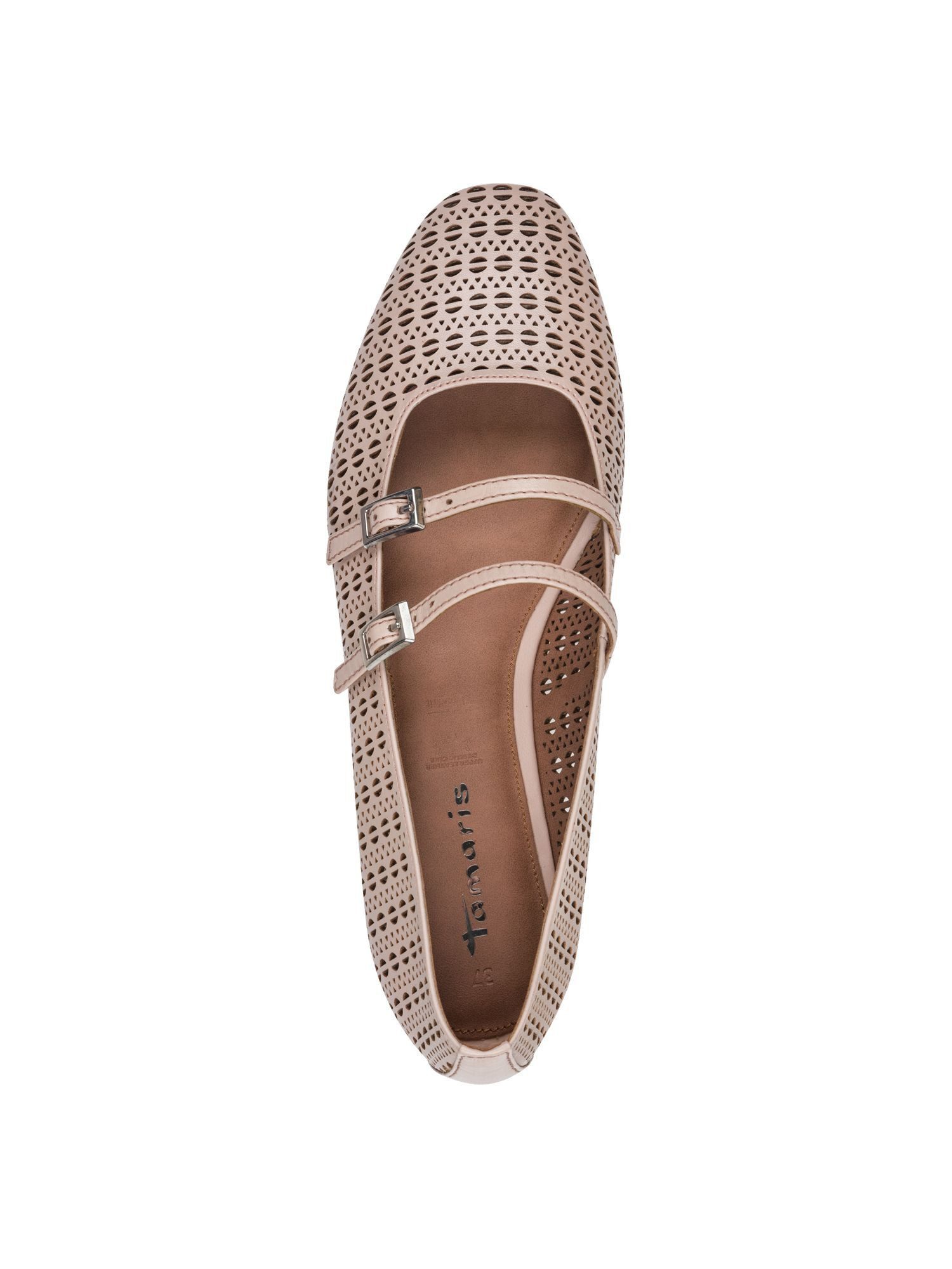 Tamaris ANTIslide, TOUCH-IT aus Leder kein Absatz Riemchenballerina ANTIslide