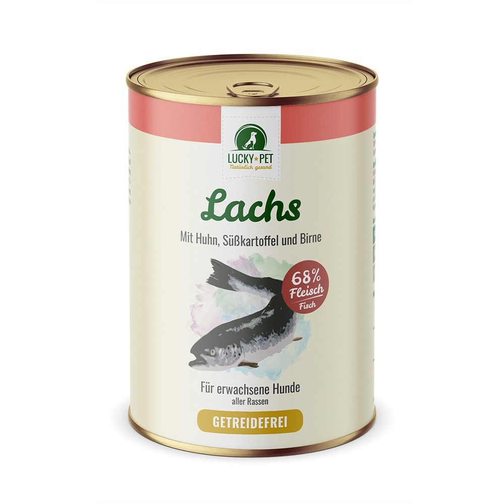 Lucky-Pet Lachs mit Huhn, Süßkartoffel & Birne, 800g, 68% Fleischanteil