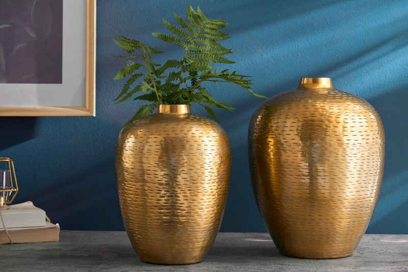 riess-ambiente Tischvase ORIENTAL 32cm gold (Set, 2 St), Wohnzimmer · Dekoration · Metall · Hammerschlag Design