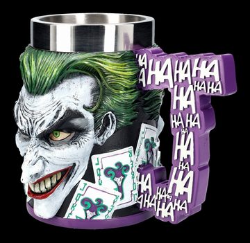 Figuren Shop GmbH Bierkrug Krug - The Joker - Batman Merchandise Dekoration 600ml Bierkrug, Kunststein (Polyresin), Edelstahl