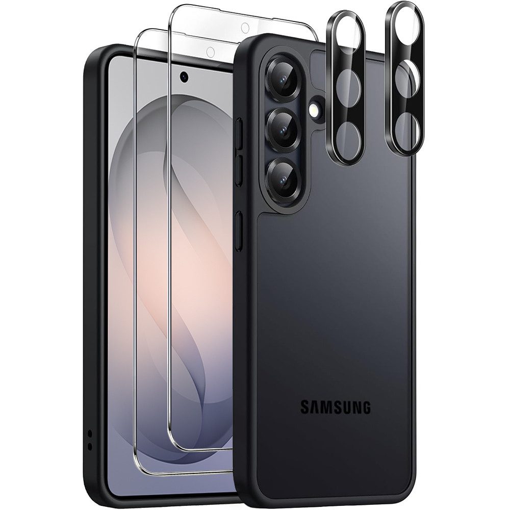 FITSU Handyhülle Hülle für Samsung Galaxy S26 Plus Case mit Schutzglas und Kameraschutz 6,7 Zoll, Case für Galaxy S26 Plus Hülle mit Schutzglas und Kameraprotektor
