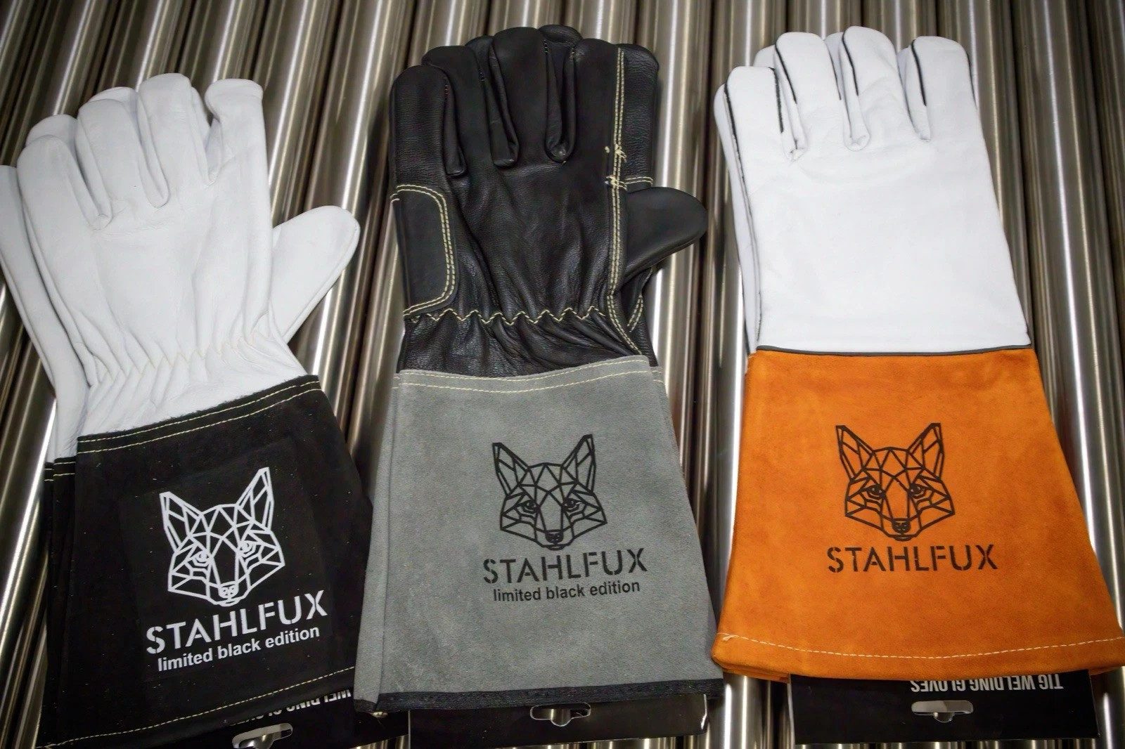 StahlFux Schweißerhandschuhe Arbeitshandschuhe hitzebeständige Handschuhe (Spar-Set, 1-St., schweißarbeiten) Robuste Außenfläche schützt vor Hitze und mechanischen Einflüssen