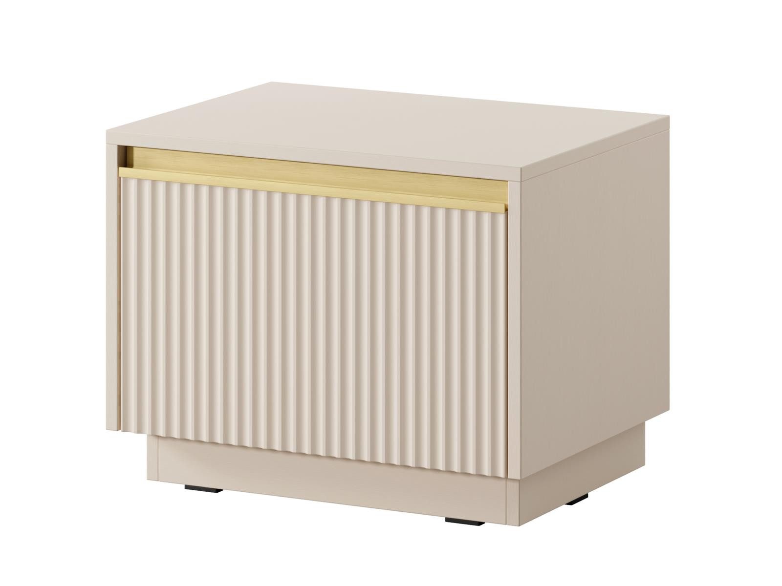 Compleo Nachttisch mit Schublade GLAM, Gold Griffe, Glamour design