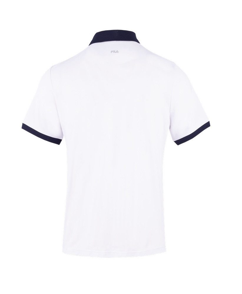 Fila Poloshirt Dominic (100% rec. Polyester, klassisch Look) weiss/navy Herren