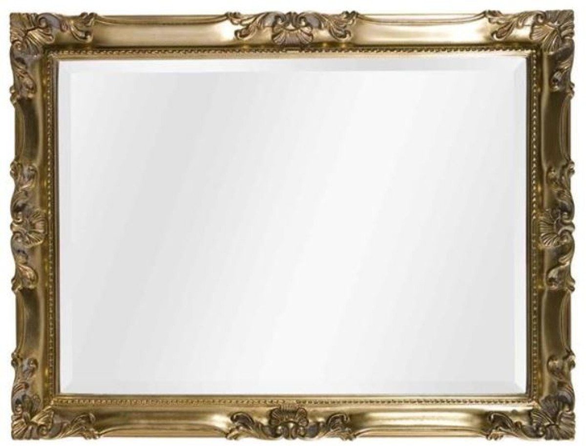 Casa Padrino Barockspiegel Luxus Barock Wandspiegel Gold 92 x 5,5 x H. 72 cm - Rechteckiger Massivholz Spiegel im Barockstil - Luxus Qualität - Made in Italy | Barock-Spiegel
