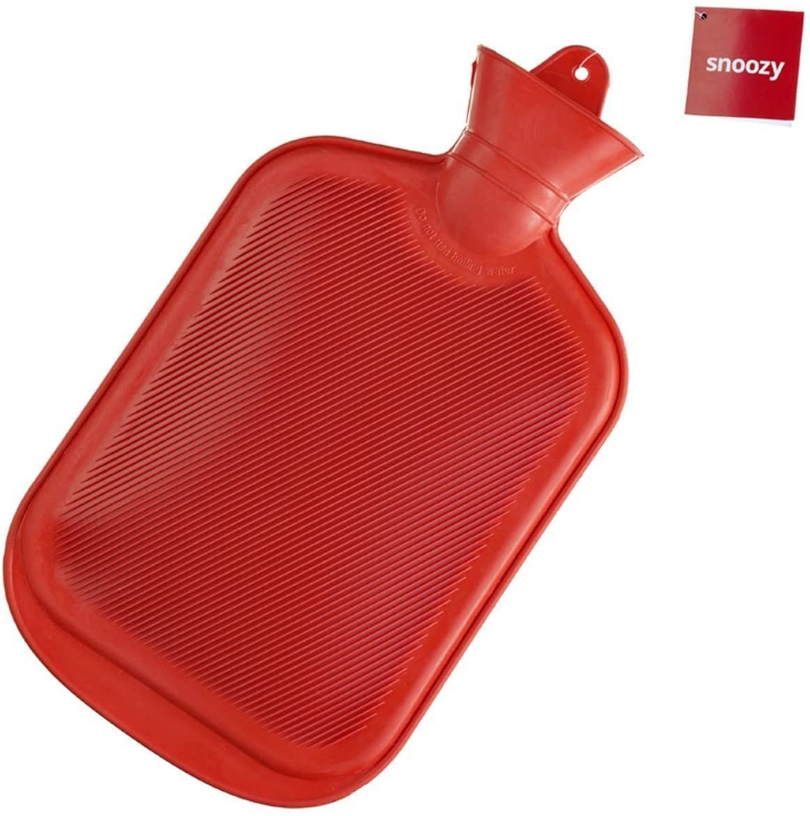Goods+Gadgets Wärmflasche Wärmflasche 2L – Bettflasche aus Naturkautschuk mit Abnehmbar Bezug, (2 Liter Bettflasche, aus Naturkautschuk)