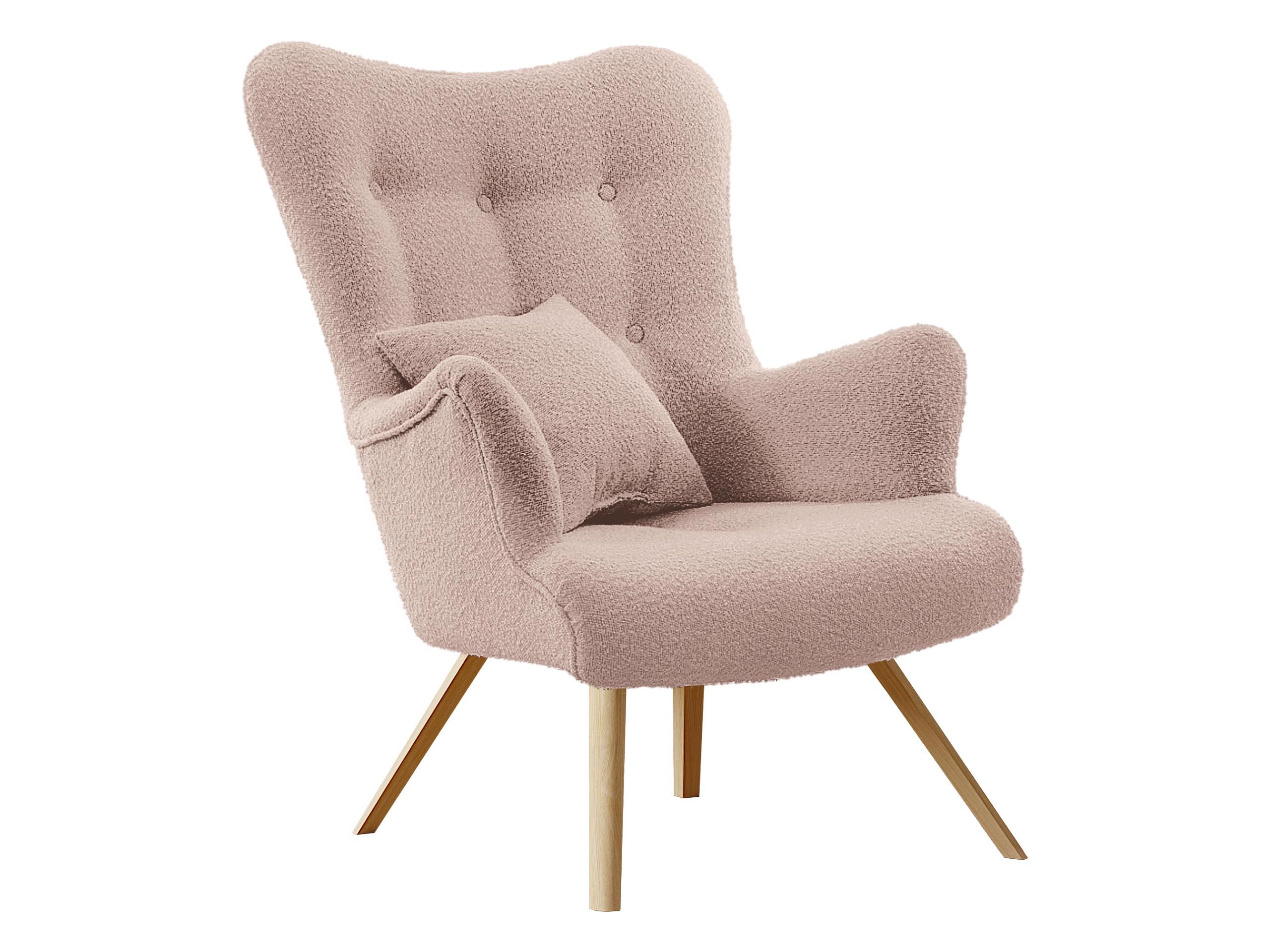 MIRJAN24 Sessel Skand Boucle (mit Wellenfeder), mit Kissen, Freistehender, skandinavischen Stil